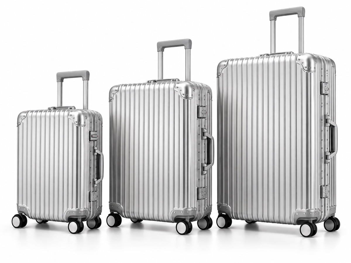 Ribbed Aluminum Frame Luggage